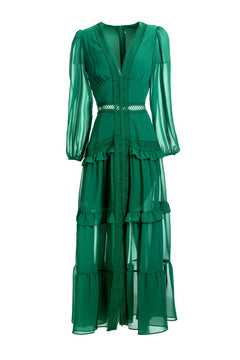 Women's Slim Fit Hollow Waisted Long Dress