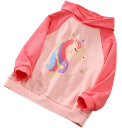 Children's Spring Girls' Loose Hooded Sweatshirt
