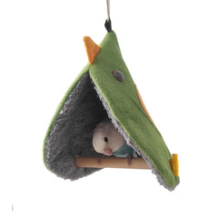Paxikaka Bird Cotton Swing Bed Hanging Tent with Perches for Small Birds Parrot Parakeet Cockatiel Conure Budgie Finch Quaker（Green/Small）