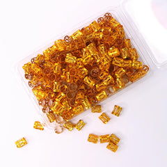 Generic 400pcs Filigree Tube Braid Cuffs Beads for Jewelry Gold Dreadlock Beads Metal Cuffs for Metal Trim Hair Metal Jewelry Accessories Gold Decor Braid Hair Hoops to Weave Aluminum Ring (gold)