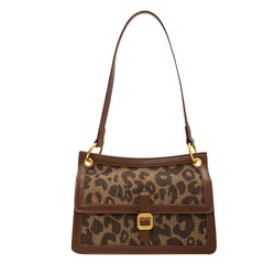 Retro Leopard Print Small Square Bag for Women