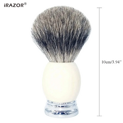 Premium Badger Hair Shaving Brush with Ivory Pattern