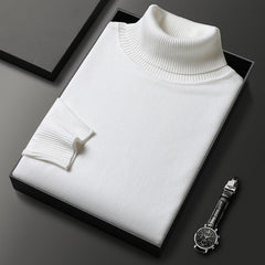 Slim-Fit Solid Color Turtleneck Pullover Sweater