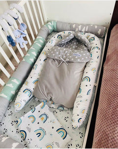 Cotton Rainbow Print Bumper Bed Long Pillow