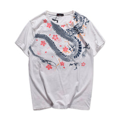 Dragon Tattoo T-Shirt, Chinese Style Embroidered Tee