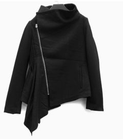 Simple Black Fall Gender-Neutral Short Jacket for Women