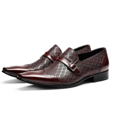 Men's Breathable Leather Buckle Business Shoes