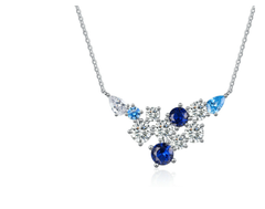 Exaggerated Gemstone Flower Long Necklace for Women