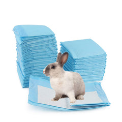 kathson 50 Pcs Rabbit Pee Pads Bunny Toilet Training Pad Guinea Pig Leak Proof Super Absorbent Mats Diaper Pad Small Animals Disposable Diaper Cage Liner for Chinchillas Hamsters Cat Puppy (22" x 22")