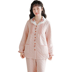Women's Soft Cotton Pajama Set for Autumn and Winter