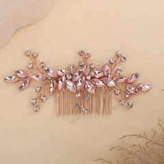 Rumtock Wedding Bridal Pink Hair Piece for Women Bridal Handmade Hair Accessories Handmade Hair Jewelry (Pink)