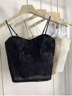 Velvet Camisole Bra with Padding for Women (Fall/Winter)