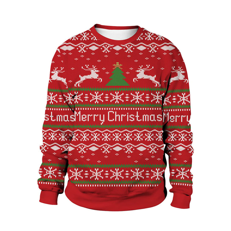 Women's Christmas Crew Neck Sweatshirt Dress