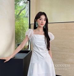 Star Mesh Puff Sleeve Dress