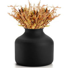 Goaste Metal Matte Flower Vase Small Black Vase for Flowers 6.5 Inch Tall Iron Frosted Flower Arranging Vase for Table Centerpiece Home Shelf Office Garden Decor Black