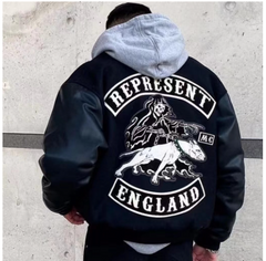 Wukong Monkey Men's Skull Embroidered Flight Jacket
