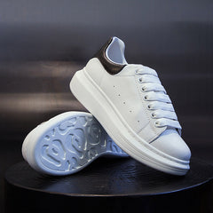 Genuine Leather Autumn Fashion White Sneakers for Women