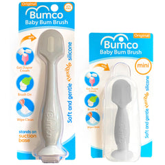 Bumco Baby Bum Brush + Mini Diaper Cream Spatula with Case - BPA-Free Butt Spatula Baby Soft Diaper Spatula Baby Diaper Cream Applicator Mom-Invented Diaper Bag Essentials Butt Spatula