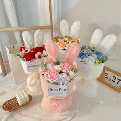 Rabbit Ear Bouquet Knitted Flower Doll Gift for Kids