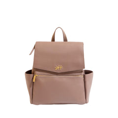 Freshly Picked Mini Classic Diaper Bag Backpack Wipeable Vegan Leather Baby Diaper Bag 8 Pockets Total (Heather)
