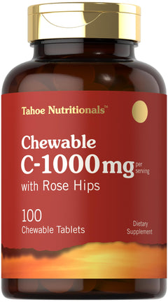 Carlyle Vitamin C Chewables | 1000mg | 100 Tablets Natural Orange Flavor | Vegetarian Non-GMO & Gluten Free Supplement | Tahoe Nutritionals