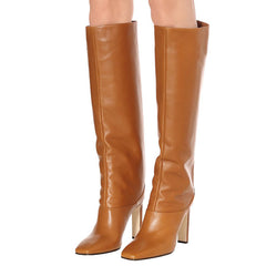 Breathable Pigskin Chunky Heel Ankle Boots for Fall/Winter