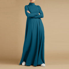 Collage Long Sleeve Turtleneck Dress for Women