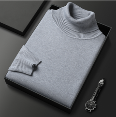 Slim-Fit Solid Color Turtleneck Pullover Sweater