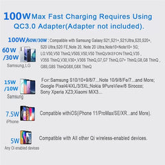 100W Wireless Charger Stand for iPhone and Samsung