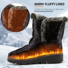 Women's Waterproof High-Cut Faux Rabbit Fur Boots