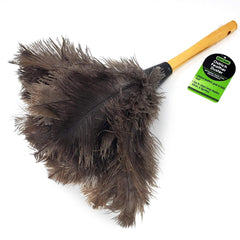 EVERCLEAN Ostrich Feather Duster Classic 14" 100% Natural Ostrich Feathers for Dusting Contoured Intricate & Delicate Items - Classic Wood ErgoGrip Handle (6049.0)