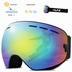 ELAX Double Layer Anti-Fog Ski Goggles for Snow Sports