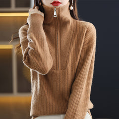 Women's Merino Wool Thick Turtleneck Sweater