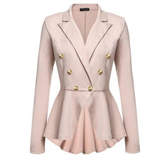 Double-Breasted Blazer with Metal Buttons for Women
