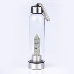 Natural Crystal Energy Glass Cup and Wand Set