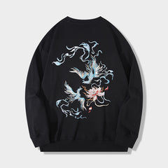 Vintage Embroidered Crewneck Sweatshirt Men’s Hoodie