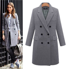 Mid-Length Wool Blend Trench Coat Outerwear