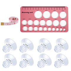 8pcs Breast Pump Flange Inserts Kit Set with Soft Ruler & Nipple Ruler for Flanges 8 Sizes Wearable Breast Pump Accessories Compatible with 24mm Breast Pumps of Most Brands