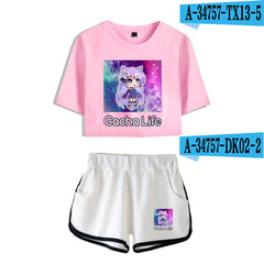 2D Custom Gacha Life Crop Top and Shorts Set