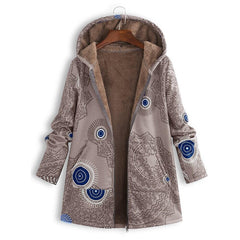 Hooded Plush Jacket with Print and Cozy Design