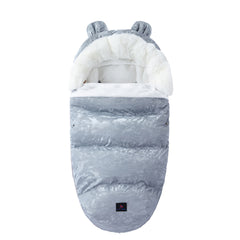 Thickened Fleece Baby Sleeping Bag with Fur Collar