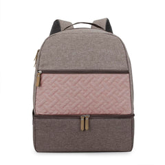 Breast Pump Bag Cooler Compartment for Breast Pump - Middle Size Cooler Bag Double Layer Pumping Bag for Working Outdoor Mom (Brown)