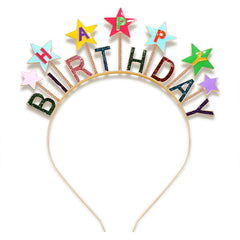 NVENF Cake Candy Tiara Happy Birthday Headbands for Girls Birthday Accessory (Pattern E)
