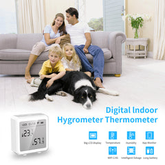 Tuya WiFi Temperature and Humidity Detector - Pearl White