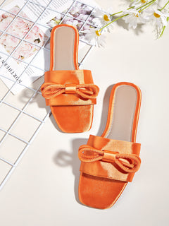 2023 Women's Casual Flat Open-Toe Bow Mules Sandals