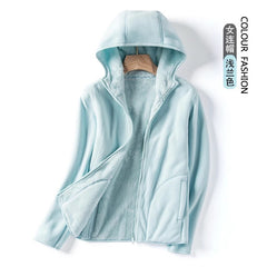 Reversible Fleece Hoodie for Men and Women, Warm