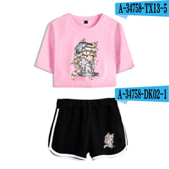 2D Custom Gacha Life Crop Top and Shorts Set