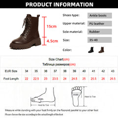 British Style Platform Ankle Boots
