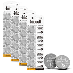 hilocell CR2450 Lithium 3V Coin Battery 20 Pack 3 Volt CR 2450 Button Cell Batteries Long-Lasting High Capacity 2450 Battery with 10-Year Shelf Life - 20 Count
