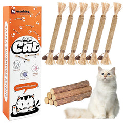 Sysmashing 12pcs Silvervine Cat ToysRaffia Silvervine Sticks for Cats Catnip Cat Chew Toys Teeth CleaningEdible Kitty Toys